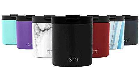 Simple Modern 10oz Classic Lowball Tumbler with Flip Lid - Double Wall Vacuum Insulated 18/8 Stainless Steel Cup- Midnight Black