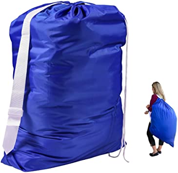 Keeble Outlets - Commercial Grade Carry Laundry Bag With 2 Inch Shoulder Strap. 30 x 40 Inches Carry Laundry Bag From Handy Laundry with Shoulder Strap, Large Size 30 Inches X 40 Inches, Commercial Grade 100% Nylon - Designed for Heavy Duty Use - College Laundry Bag - Household Storage