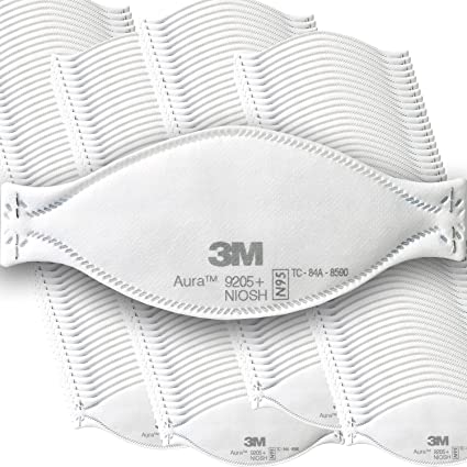 3M Aura Particulate Respirator 9205 , N95, 440/Pack, Disposable, Grinding, Sanding, Sawing, Sweeping, Dust, 3 Panel Flat Fold