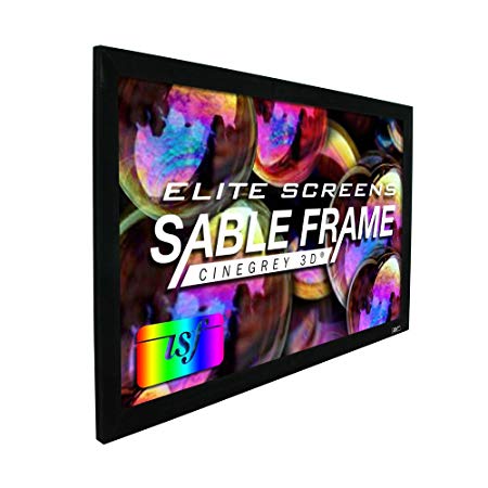 Elite Screens Sable Frame CineGrey 3D, 120-inch Diagonal 16:9, 8K 4K Ultra HD Ready Ceiling and Ambient Light Rejecting Fixed Frame Projector Screen, CineGrey 3D Projection Material, ER120DHD3