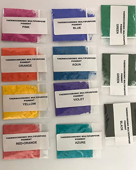 Thermochromic Multipurpose Pigment. Set of 11 1 Grams Each Color. 13 Grams-Total Weight Gift