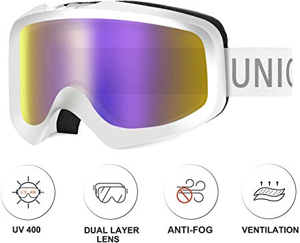 Unigear Skido X1 Ski Goggles, Anti-Fog Snowboard Goggles for Men, Women & Youth – 100% UV Protection