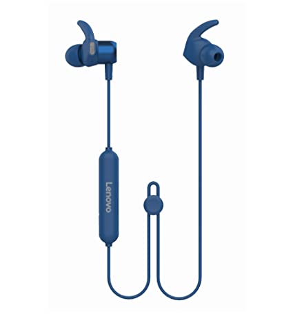 Lenovo HE16 Wireless in-Ear Earphones Headphones Bluetooth 5.0 in-Built Mic With Extra Bass Rated IPX5 Waterproof and Sweatproof (Blue)