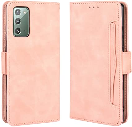 Ranyi Galaxy S20 FE Case, Galaxy S20 FE Wallet Case, Leather Wallet Case with 5 Credit Card Holder Slots Kickstand Feature Flip Folio Magnetic Wallet Case for Samsung Galaxy S20 FE 5G -Pink