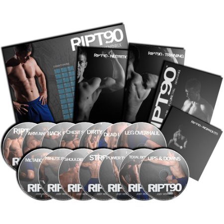 RIPT90 Get Ripped in 90 Days - Mens Complete Home Fitness - 14 DVD Set