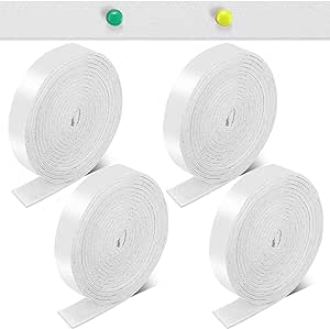 4 Rolls 120 Inch Felt Strip with Adhesive Backing Felt Tapes Furniture Felt Strip Rolls Self Stick Heavy Duty Polyester for Protecting Furniture and DIY Adhesive (White, 0.5 Inch)