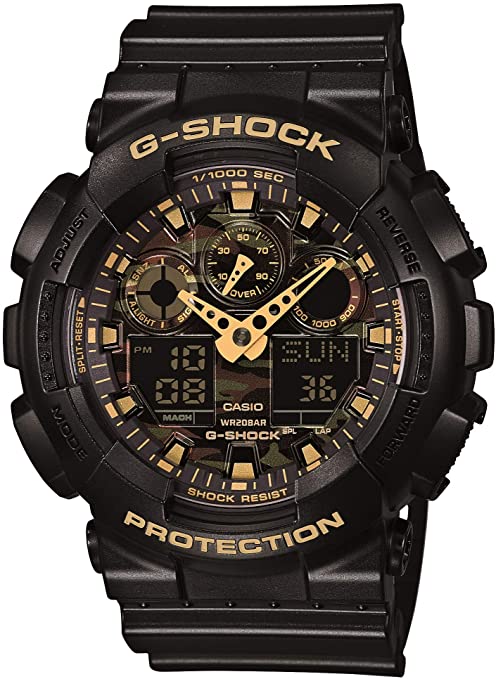 Casio Men's GA-100CF-1A9CR G-Shock Camouflage Watch With Black Resin Band