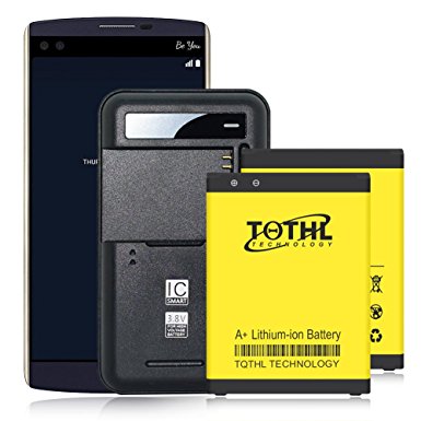 LG V10 Battery: TQTHL LG V10 Battery kit [2 Batteries   Charger] 2 X 3300 mAh Spare Replacement Li-ion Battery with Portable USB Travel Wall Charger [18-Month Warranty]