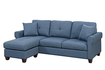 BOBKONA F6573 Sectional Sofa, Blue