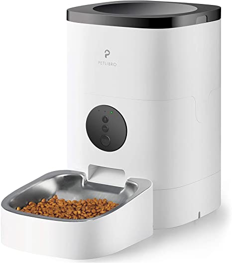 PETLIBRO Automatic Cat Feeder, 4L Auto Pet Dry Food Dispenser with Desiccant Bag, Portion Control 1-4 Meals per Day & 10s Voice Recorder for Small & Medium Pets (4L, Black-WiFi)