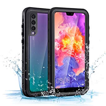Mishcdea for Huawei P20 Pro Waterproof Case Shockproof Snowproof Dirtproof Full Body Phone Protector Cover (Black, Only for Huawei P20 Pro)
