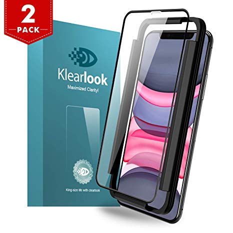 HD Glass Protector for 6.1" iPhone 11/iPhone XR with Install Tool,Klearlook 2-Pack (Ultra Clear) Case Friendly Tempered Glass Screen Protector Easy Install/Face ID&3D Touch Compatible withiPhone 11/XR