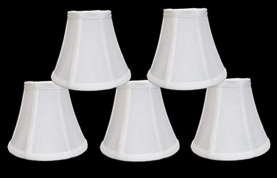 Urbanest 1100329b Chandelier Lamp Shades 6-inch, Bell, Clip On, White (Set of 5)