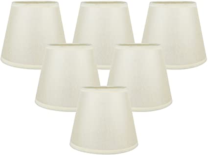 Meriville Set of 6 Parchment Paper Chandelier Lamp Shades, 4-inch by 6-inch by 5-inch Clip On