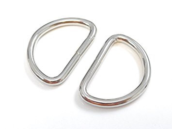 ljdeals Metal D Ring 1 inch Non Welded Nickel Plated Pack Of 50