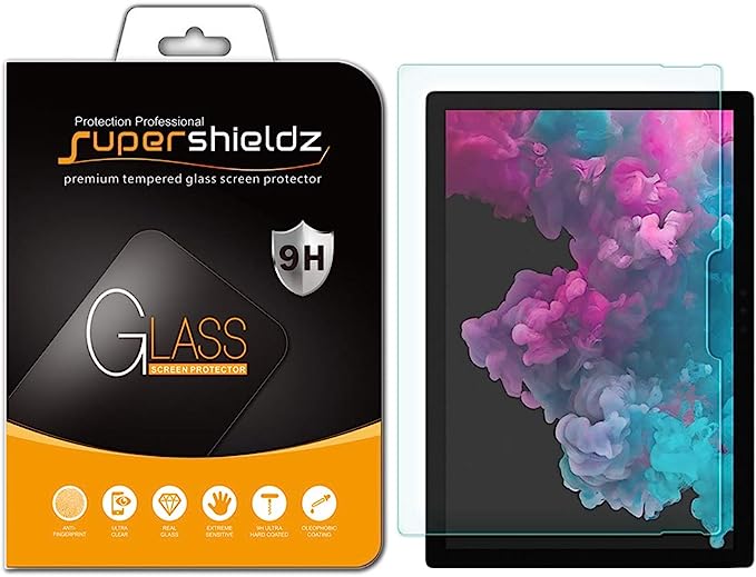 Supershieldz Designed for Microsoft Surface Pro 7 Plus, Surface Pro 7, Surface Pro 6, Surface Pro 5 and Surface Pro 4 Tempered Glass Screen Protector, 0.33mm, Anti Scratch, Bubble Free