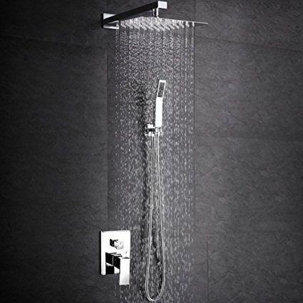 SR SUN RISE SRSH-D1203 Bathroom Luxury Rain Mixer Shower Combo Set Wall Mounted Rainfall Shower Head System Polished Chrome