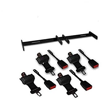 Golf Cart Set of 4 Retractable Belt Kit with Bracket - Universal - Fits Most Golf Carts