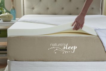 Nature's Sleep Cool IQ Twin Extra-Long 2.5 Inch Thick, 3.5 Pound Density Visco Elastic Memory Foam Mattress Topper with Microfiber Fitted Cover and 18 Inch Skirt