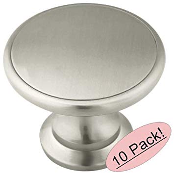 Amerock BP1466-2-G10 Satin Nickel Hint of Heritage Traditional Oversized Knob 1-3/4-Inch Diameter, 10 Pack