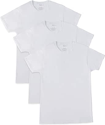 Fruit of the Loom Mens 3-Pack Breathable Crew T-Shirt Short Sleeve Underwear - White