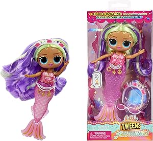 LOL Surprise Tweens Mermaid Cleo Clove Fashion Doll with Color Changing Tail, Movable Fin, and Beautiful Accessories – Toy Gift for Kids Ages 4