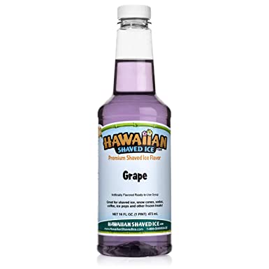 Hawaiian Shaved Ice Syrup, Grape, Pint