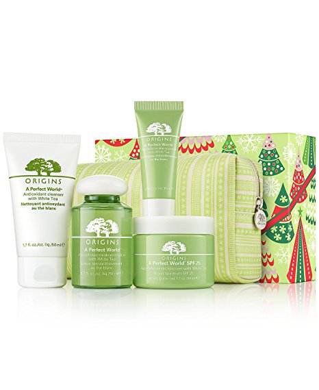 Origins Your Perfect World Limited Gift Set (A Perfect World SPF 25 Age-defense Moisturizer with White Tea, Antioxidant Cleanser, Age-defense Treatment Lotion, Age-defense Skin Guardian)