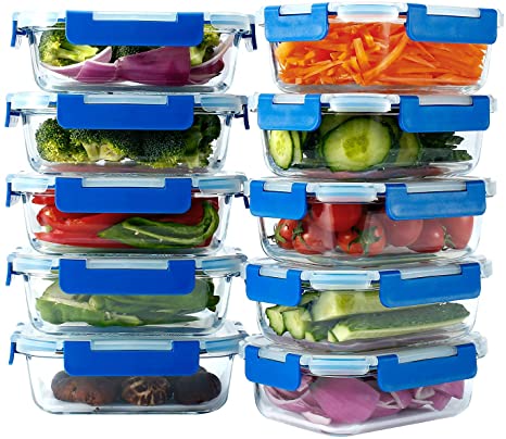 N / A LoveInLunchBox Pyrex Glass Storage containers with lids Meal prep Food Storage Stain and Odor Resistant Easily Stackable BPA-Free for Oven Microwave and Dishwasher Safe(28 Ounce 10 Pack)