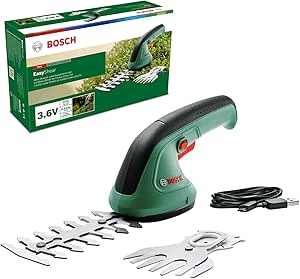 Bosch Gartenschere EasyShear (integrierter 3,6 V Akku, Akkulaufzeit: 40 min, Messerlänge: 12 cm (Strauch) / 8 cm (Gras), im Karton)