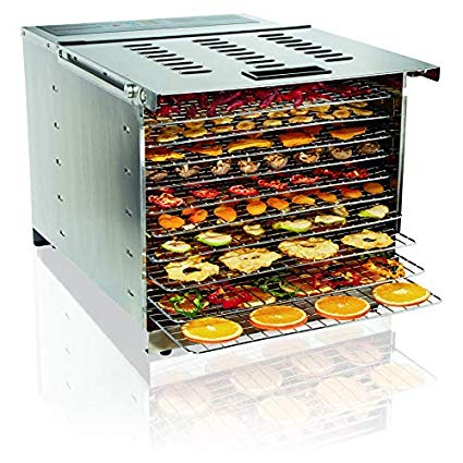 Proctor Silex Commercial 78450 Food Dehydrator, 10 Trays, 1200 Watts, Digital Timer and Controls, Stainless Steel, NSF Approved