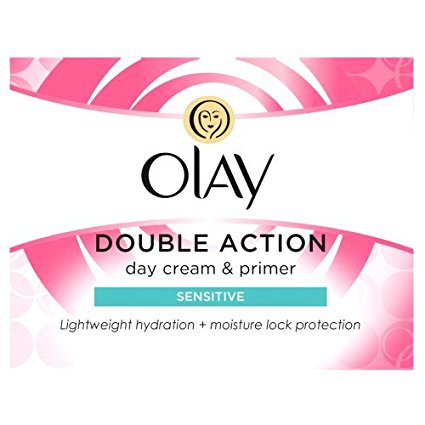 Olay Double Action Moisturiser Day Sensitive Cream and Primer, 50 ml