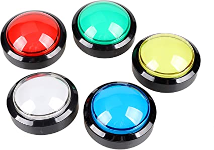 EG STARTS 5X Arcade Buttons 60mm Dome 2.36 inch LED Push Button with Micro Switch for Arcade Machine Video Games Console