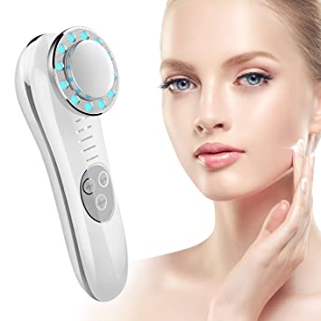 Face Massager, Portable Multifunctional Skin Care Tools with Blue and Red Light High Frequency Skin Tightening and Lifting Facial Machine