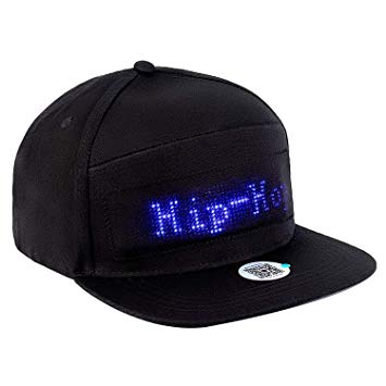 Leadleds Animated Bluetooth Led Sign Hat Hip hop Street Dance Party Parade Sunscreen Hiking Night Running Fishing Cap Gift