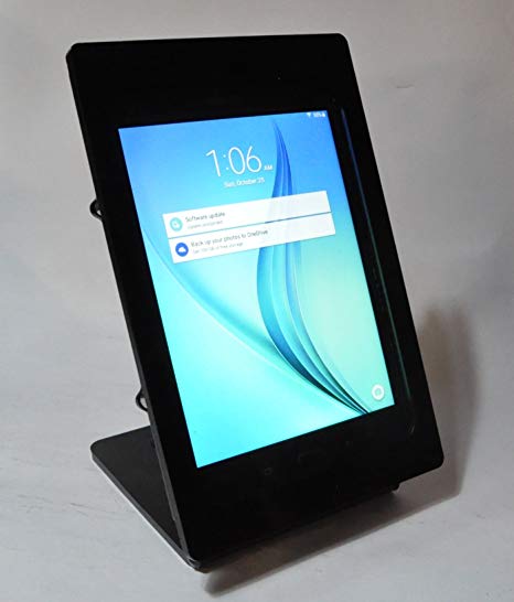 Samsung Galaxy TAB A 8.0 2015 Edition SM-T350 Security Anti-Theft Acrylic VESA Enclosure with Desktop Stand (Black)