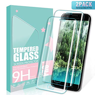 SGIN Galaxy S7 Edge Screen Protector, [2 Pack] HD Clear Samsung Galaxy S7 Edge Tempered Glass Screen Protector, Anti-Fingerprint,Easy Install, Anti Shatter 9H Hardness Protector Film - Transparent