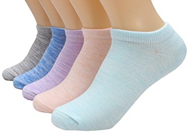 Womens 5 Pairs Comfort Cotton Ankle Crew Casual Socks #Wz-002