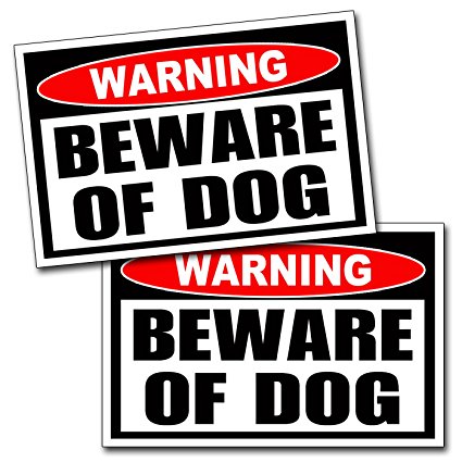 Beware of Dog Warning Danger Sticker Vinyl Decal Dogs