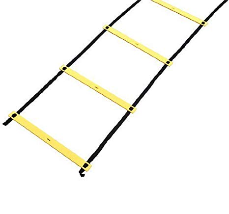 Resilient 16' Speed & Agility Training Ladder   Carrying Bag - Yellow Flat Rungs