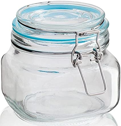Sabichi Airtight Clip Top Glass Storage Jars Very Large to Small Pasta Jars (600ml)