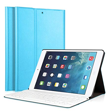 iPad Air/Air 2 Keyboard Case, LUCKYDIY Ultra Slim Stand Cover Magnetical Detachable Wireless Bluetooth Keyboard for Apple iPad Air1/Air2