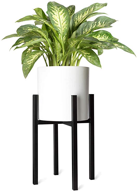 Mkono Plant Stand Mid Century Modern Tall Flower Pot Stands Indoor Outdoor Metal Potted Plant Holder, Plants Display Rack Fits Up to 10 Inch Planter(Planter Not Included)