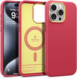 Caseology Nano Pop Mag for iPhone 15 Pro Case 5G [Dual Layer Silicone Case Compatible with Magsafe] Military Grade Drop Tested (2023) - Magenta Lychee