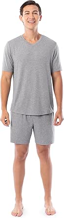 Fruit of the Loom Men's 360 Stretch Sleeve V-Neck Top and Short Sleep Pajama Set