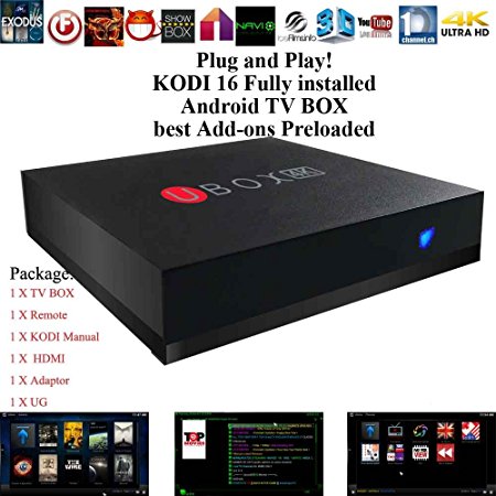 Kukele FULLY UNLOCKED LOADED Internet Streaming Media Player Customized XBMC KODI 16.1 Add-ons Loaded Quad Core Google Android Smart OTT TV BOX with KODI Manual PLUG & PLAY WATCH ANYTHING