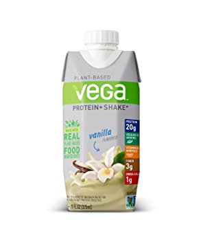 Vega Protein  Ready to Drink Plant-Based Protein Shake, Vanilla, 11 oz, 12 Count