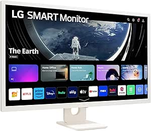 LG Electronics 32SR50F-W.AEU Full-HD Multimedia IPS-Monitor 32" (80 cm), 1920 x 1080, 16:9, 8 ms GtG, 60 Hz, sRGB, HDR10, webOS 23, LG ThinQ, Filcker Safe - Weiß