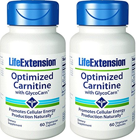 Life Extension Optimized Carnitine w/ Glycocarn 60 vegetarian capsules Pack of 2