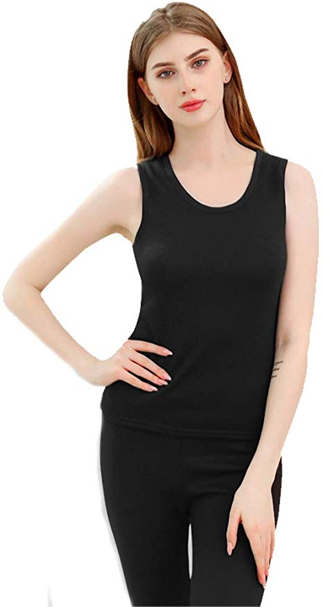 Women's Plus Lingerie Camisoles Tanks Thermal Underwear Tops Warm Thick Fleece Lined